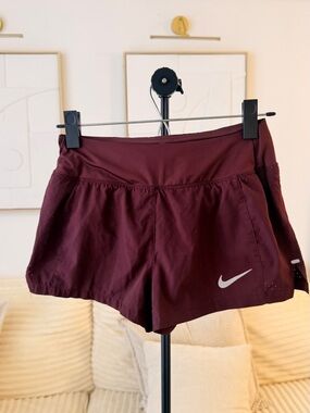 Nike Dri-FIT Running Shorts Burgundy Women’s XS Reflective